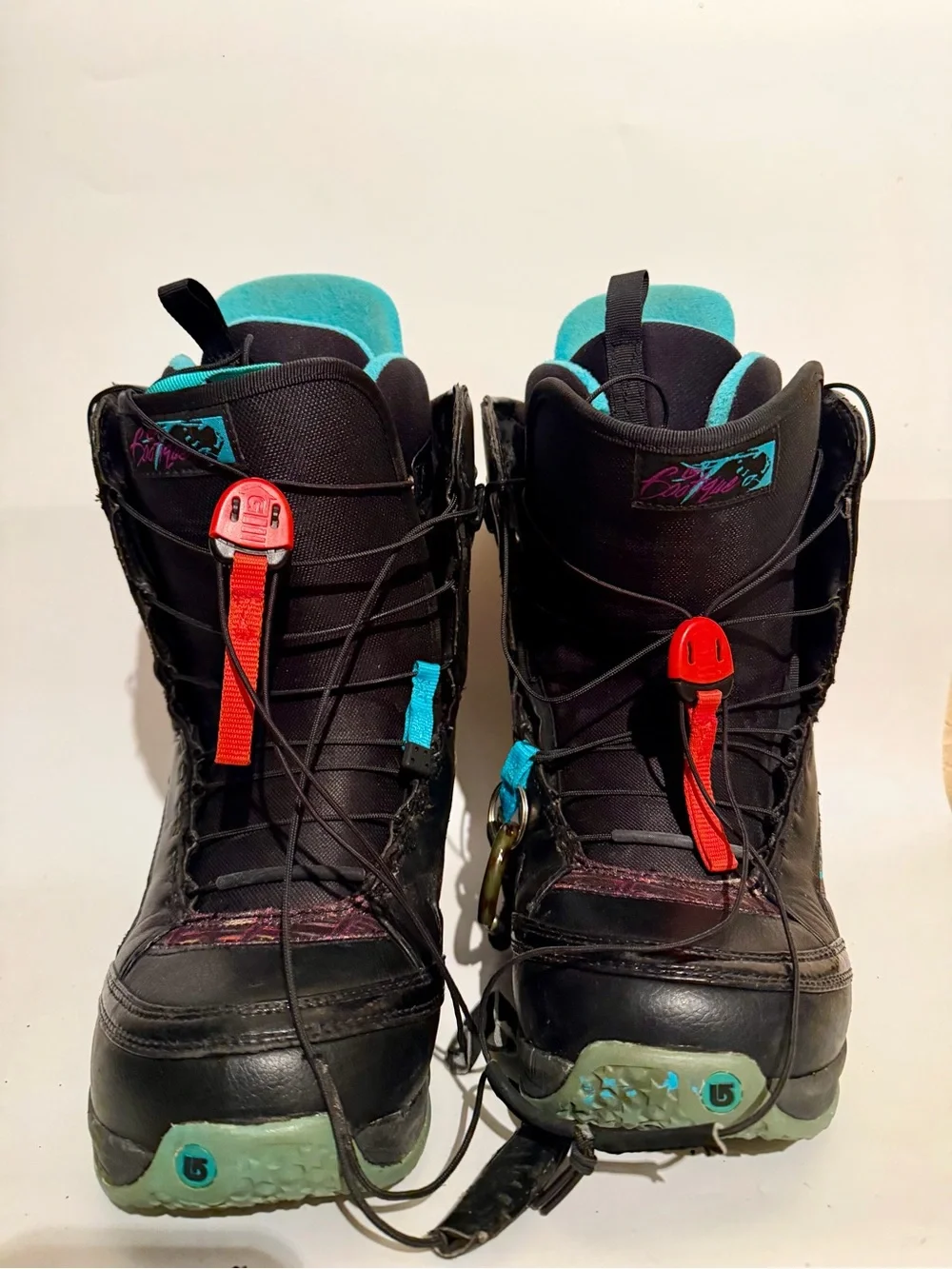 Women's Burton Boutique Snowboard Boots 2011 Size 10 Black Blue Boa Cables